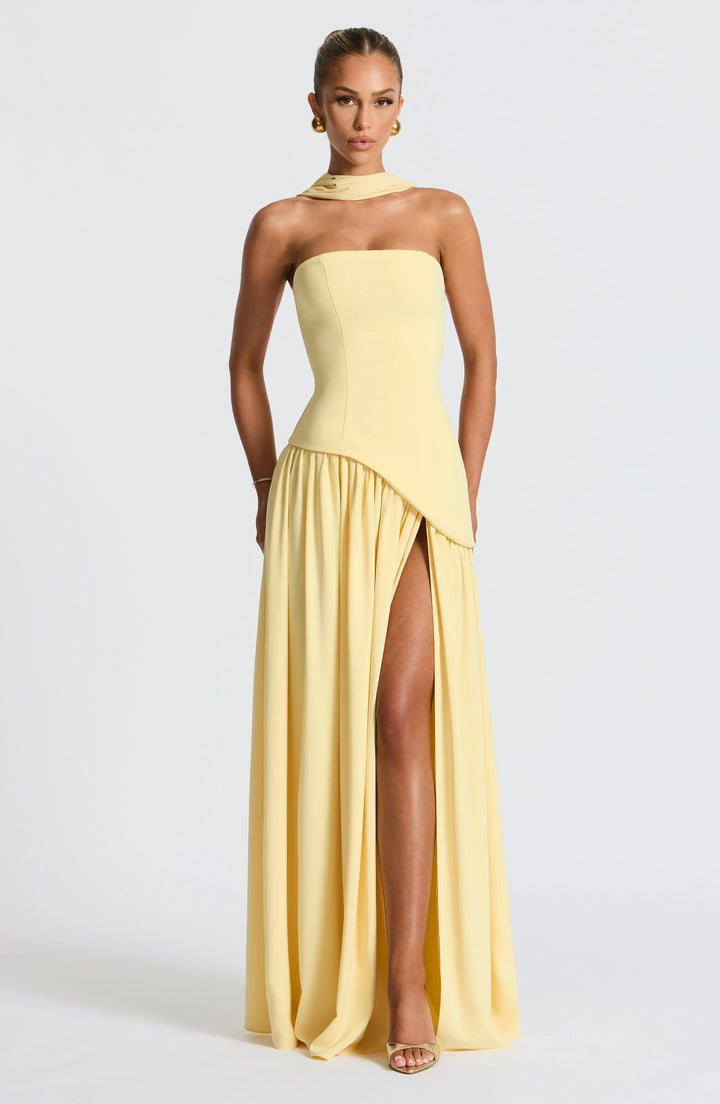 Women's Strapless Corset Maxi Dress