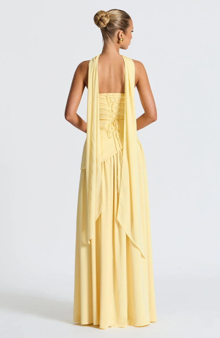 Women's Strapless Corset Maxi Dress