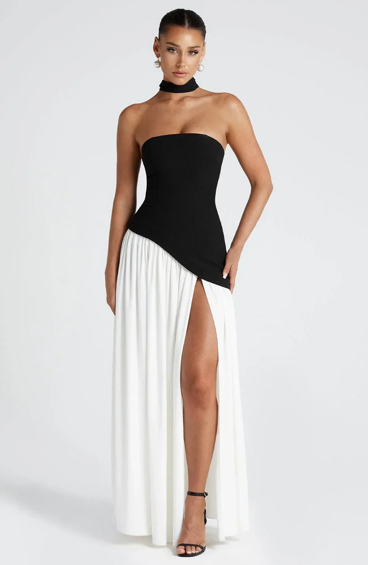 Women's Strapless Corset Maxi Dress