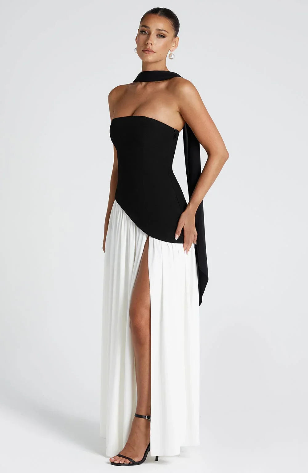 Women's Strapless Corset Maxi Dress
