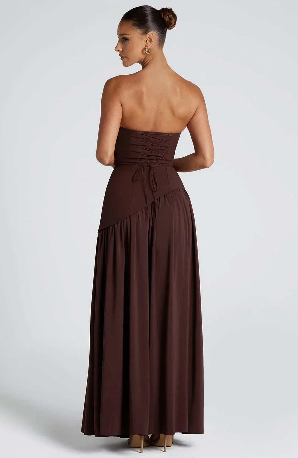 Women's Strapless Corset Maxi Dress
