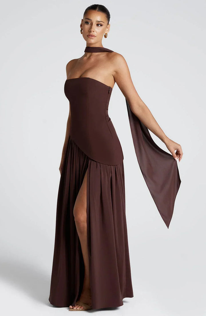 Women's Strapless Corset Maxi Dress