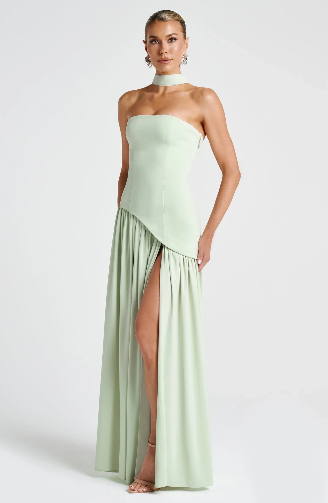 Women's Strapless Corset Maxi Dress