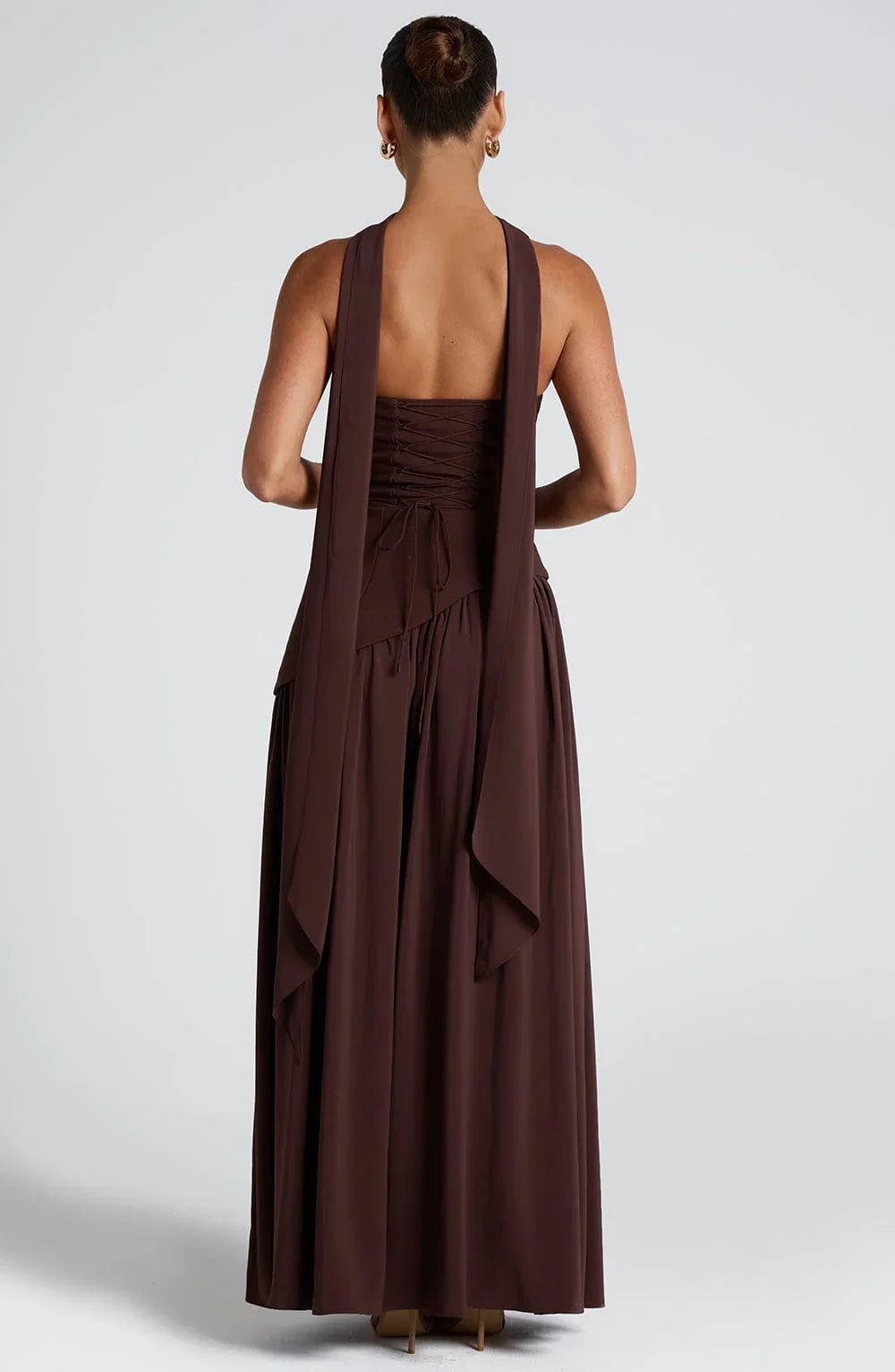 Women's Strapless Corset Maxi Dress