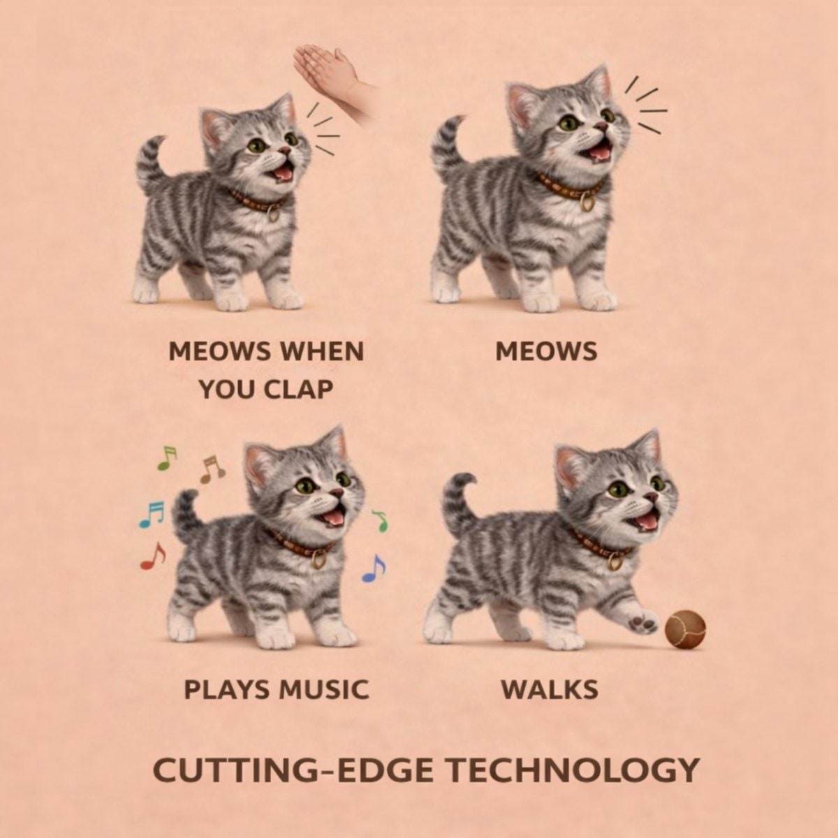 Robotic Toy Cat with Walking Tail Wagging and Interactive Meowing Sounds - Image 6
