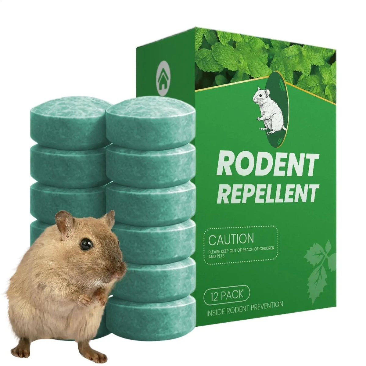Rodent Repellent and Mouse Deterrent Tablets with Natural Peppermint Oil 12-Pack - Image 1