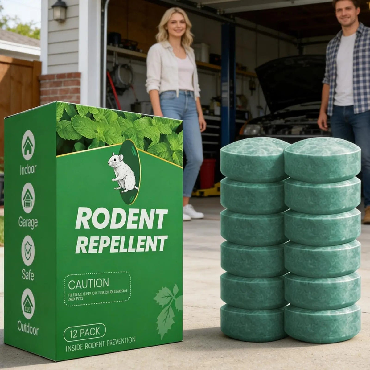 Rodent Repellent and Mouse Deterrent Tablets with Natural Peppermint Oil 12-Pack - Image 2