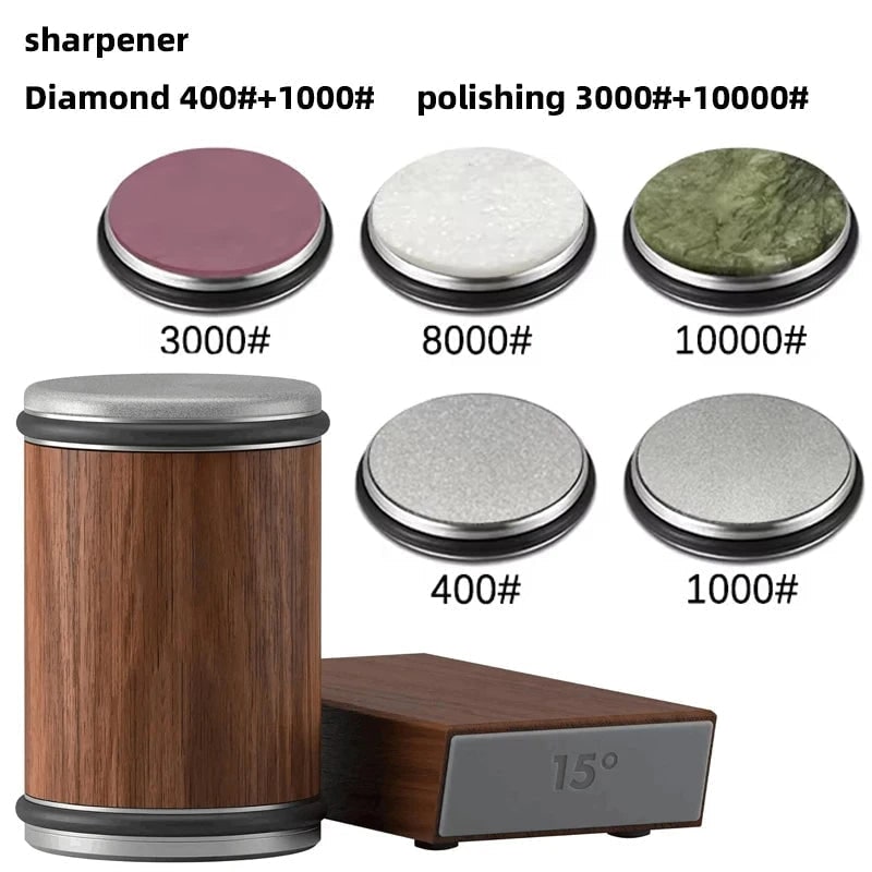 Rolling Knife Sharpener with Diamond Abrasive Wheels and Magnetic Angle Guide - Image 61