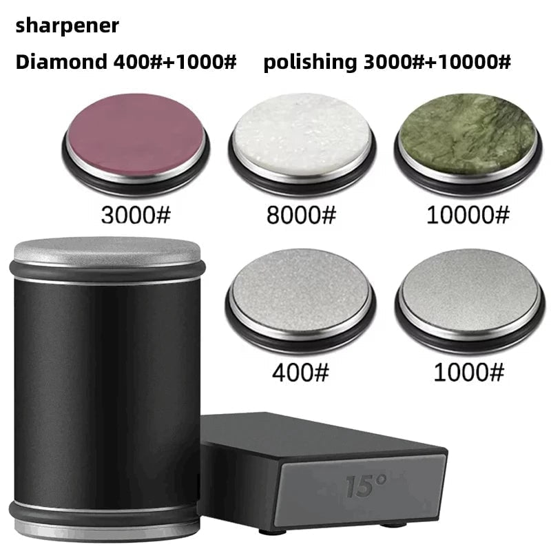Rolling Knife Sharpener with Diamond Abrasive Wheels and Magnetic Angle Guide - Image 62