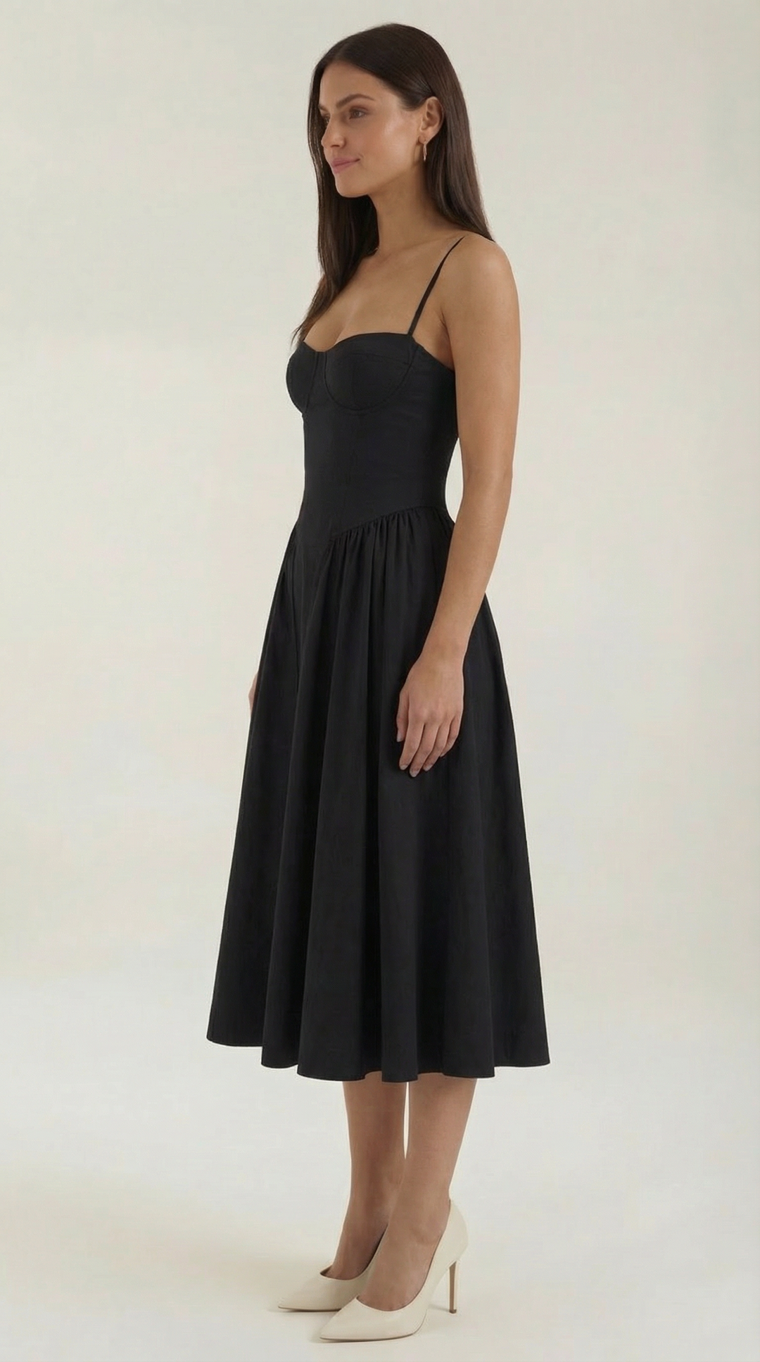 Women's Floral Corset Midi Dress