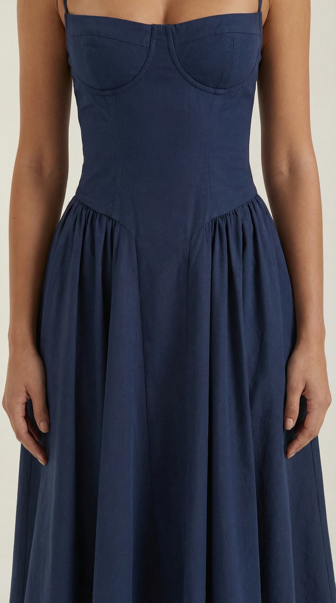 Women's Floral Corset Midi Dress