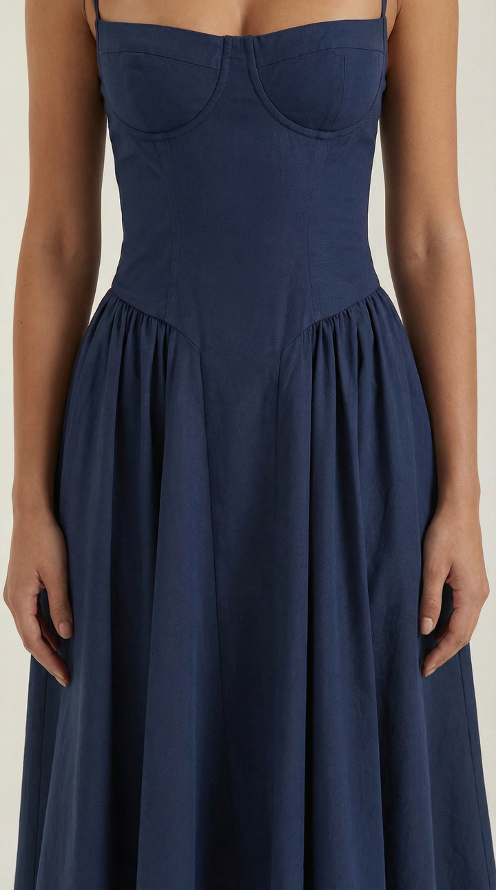 Women's Floral Corset Midi Dress