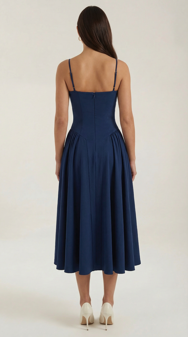 Women's Floral Corset Midi Dress