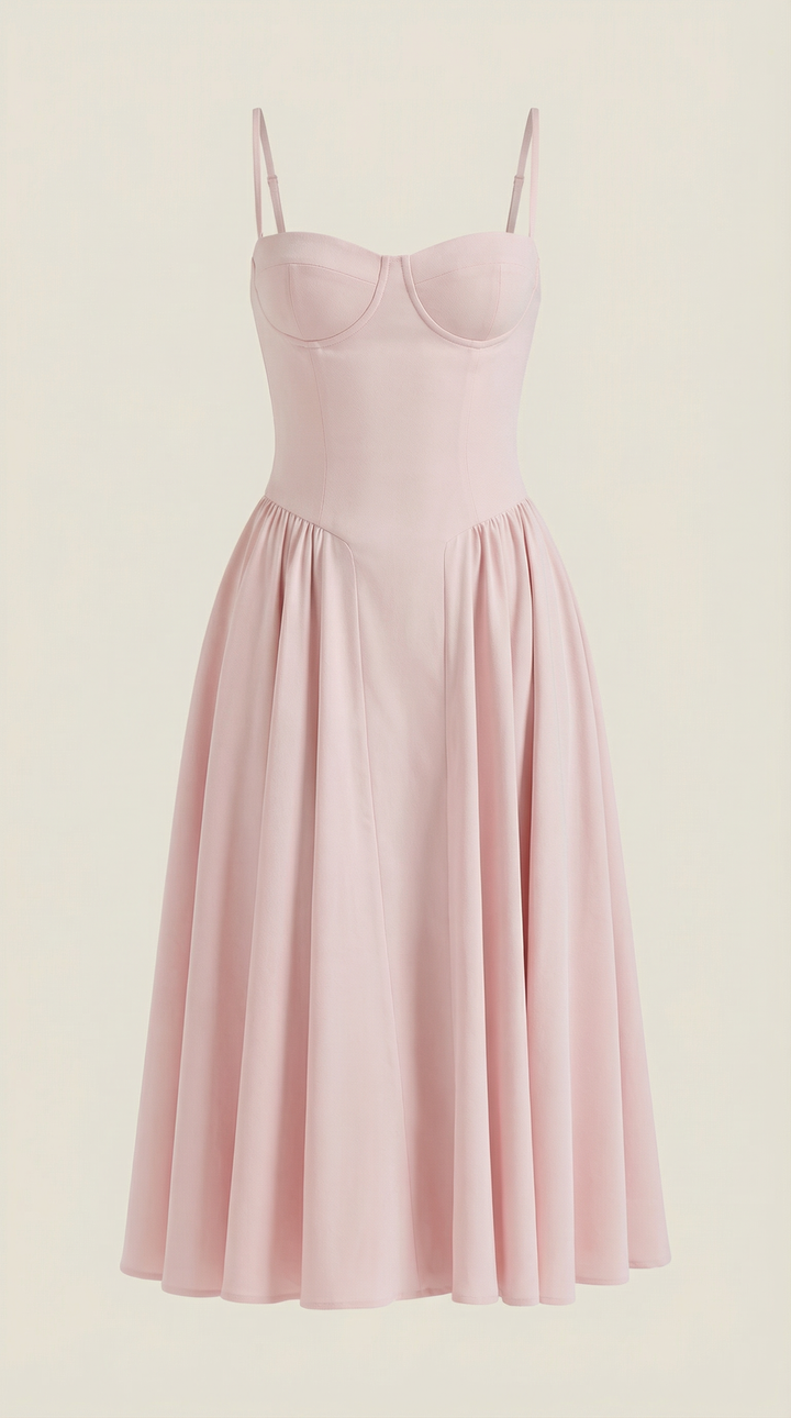 Women's Floral Corset Midi Dress