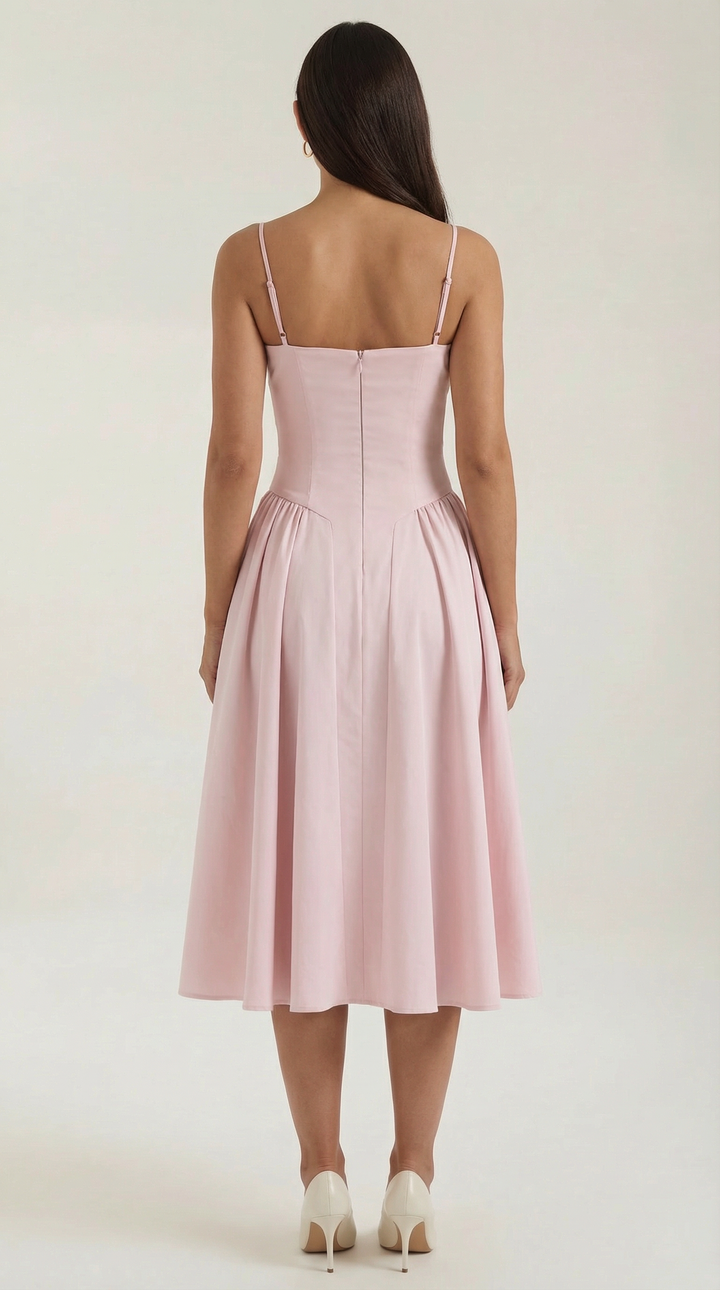 Women's Floral Corset Midi Dress