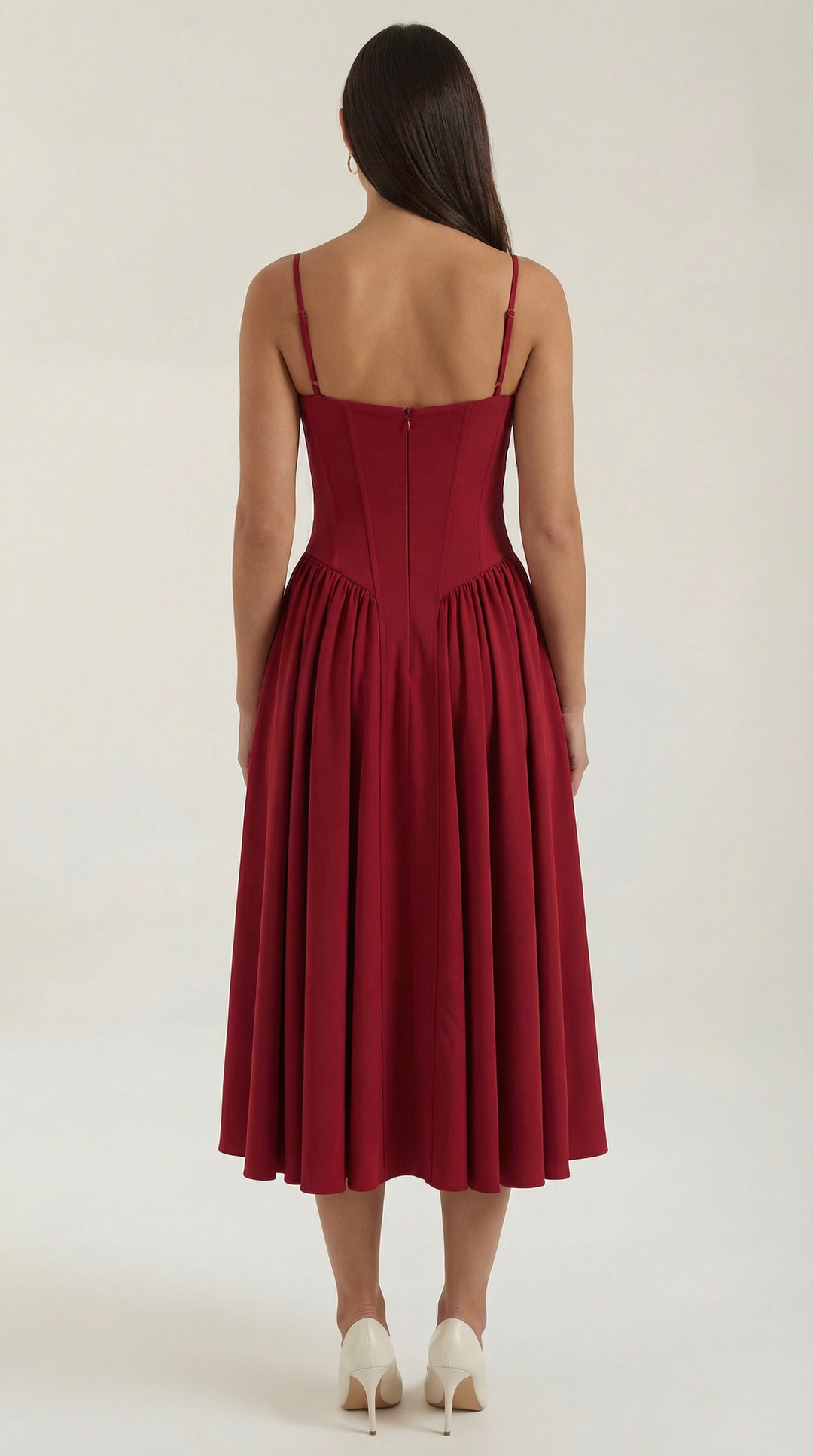 Women's Floral Corset Midi Dress
