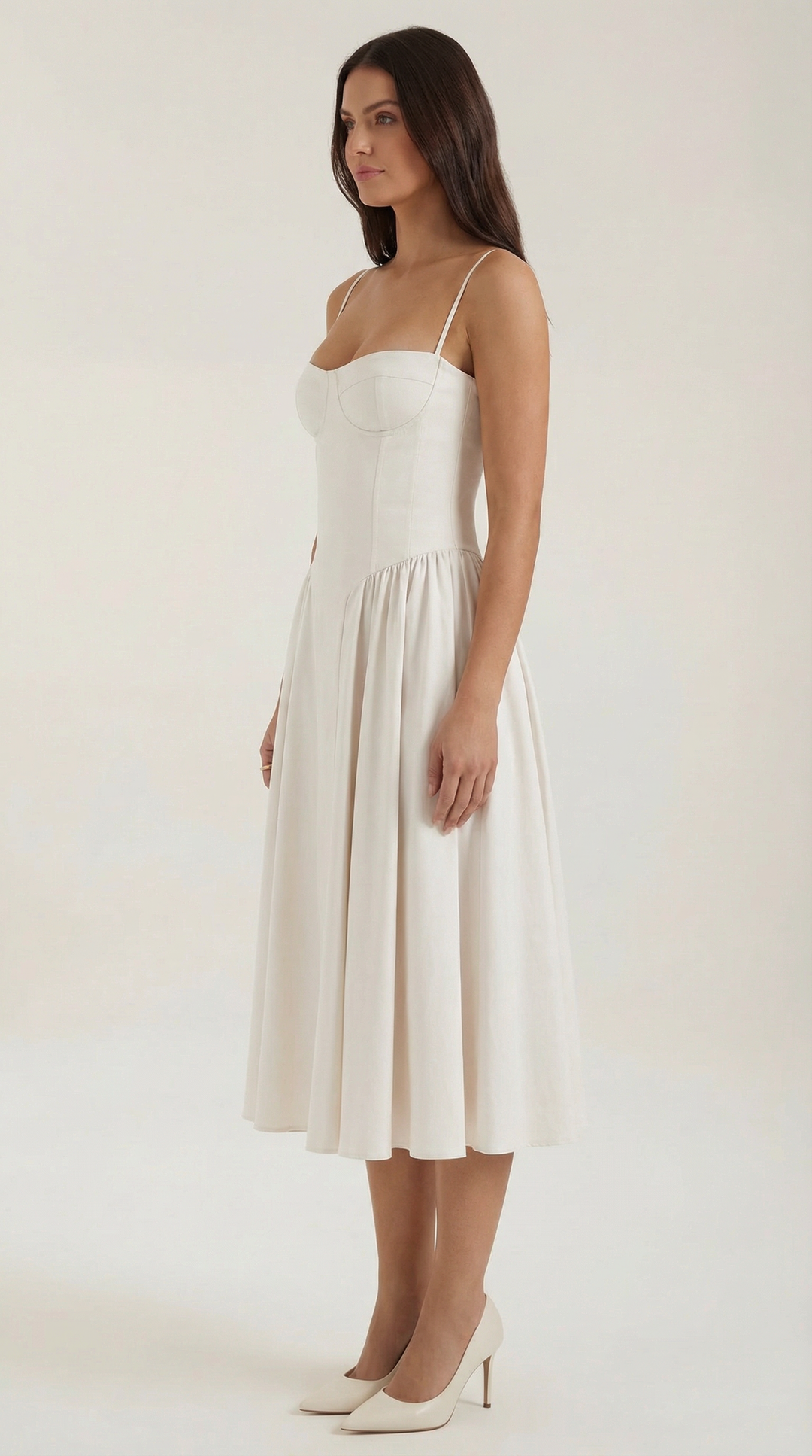 Women's Floral Corset Midi Dress