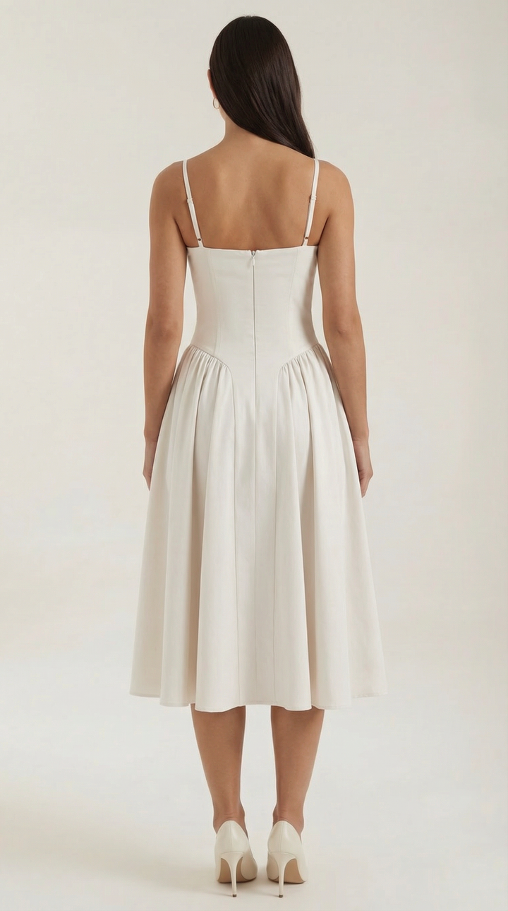 Women's Floral Corset Midi Dress
