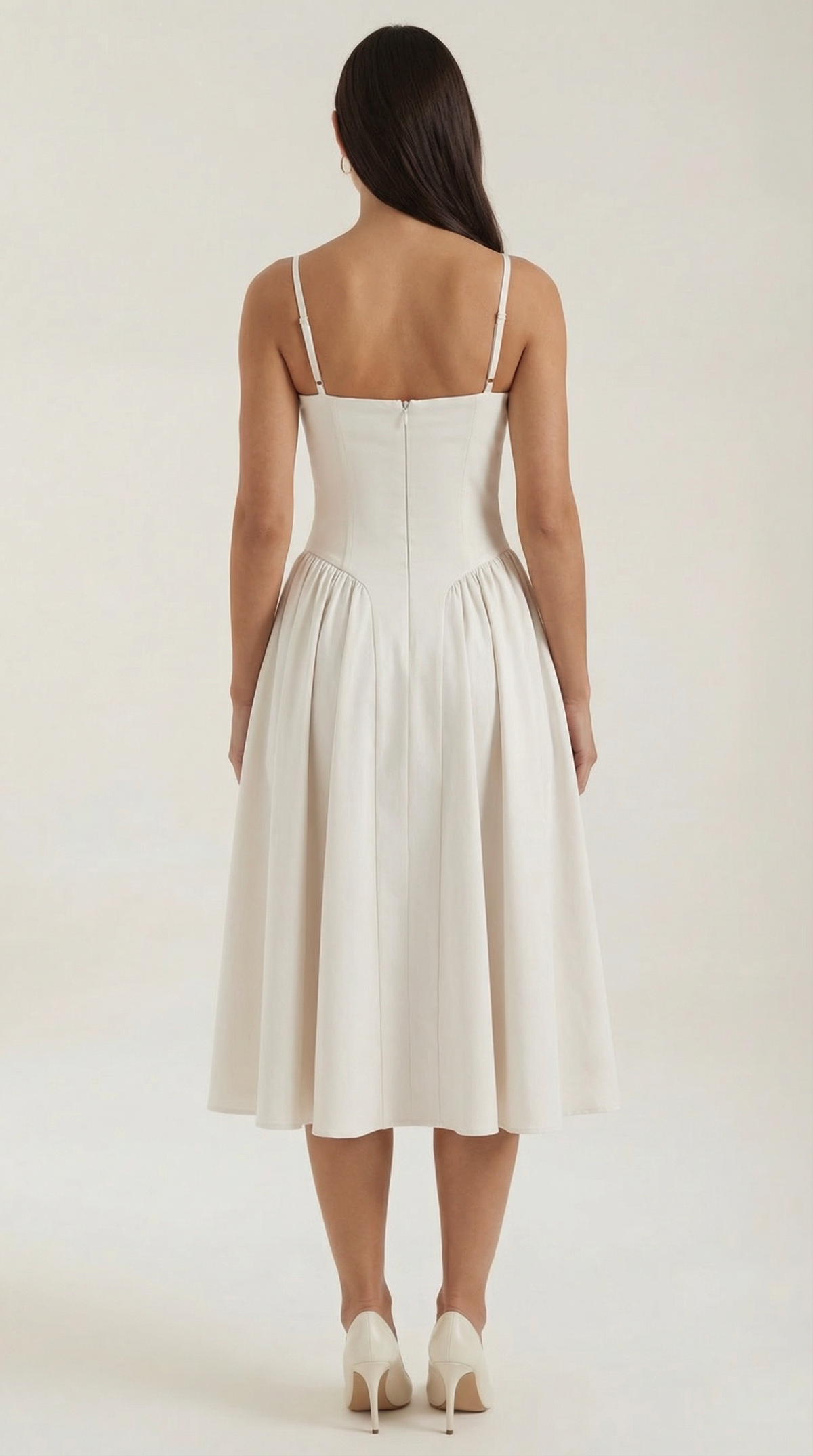 Robe midi fleurie avec corsage corset pour femme