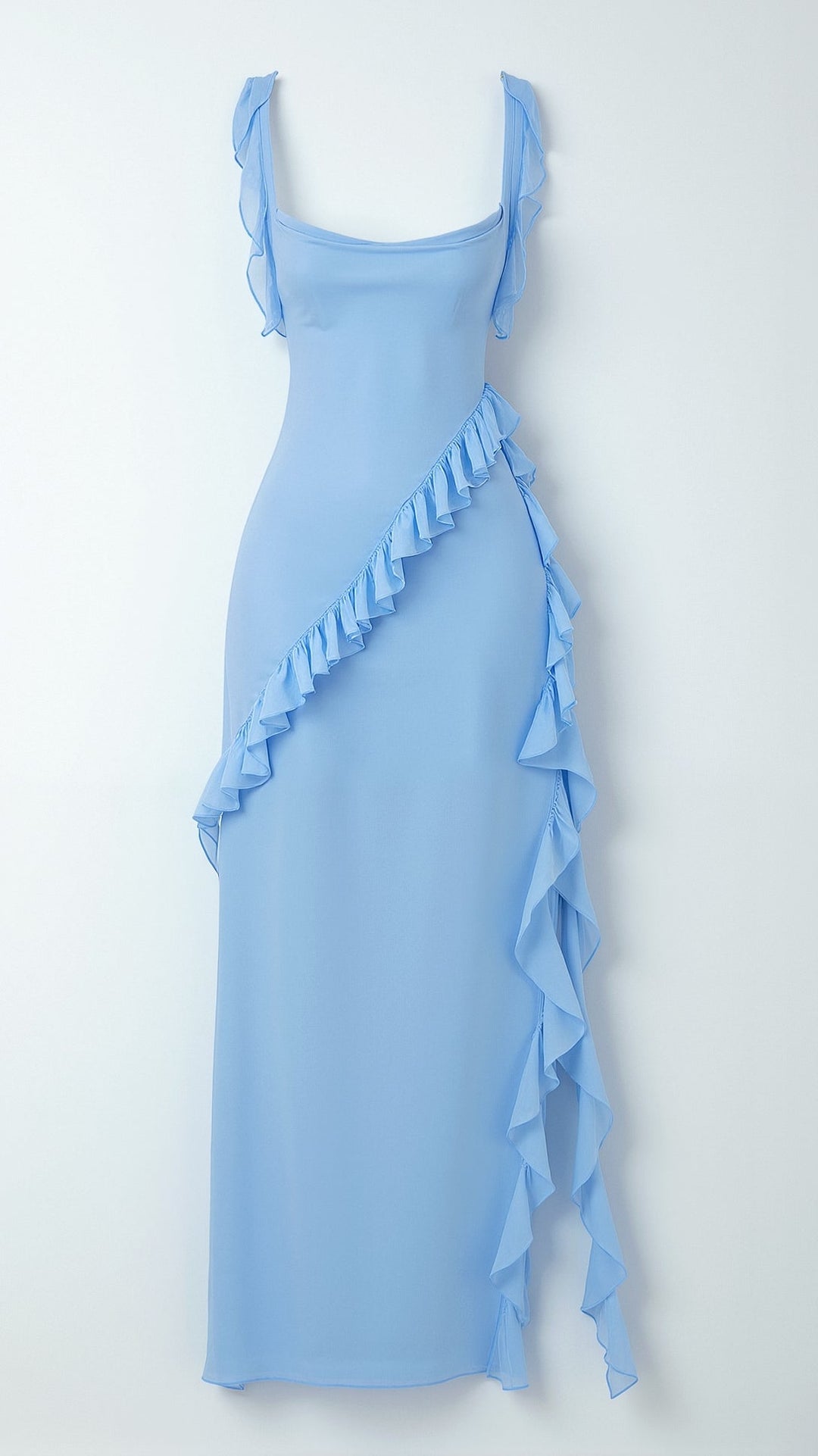 Women's Ruffle Slit Maxi Dress