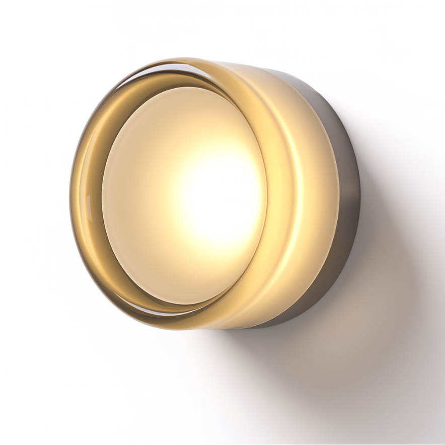 Round LED Wall Sconce with Thick Glass Diffuser Flush Mount Bedroom Light - Image 11