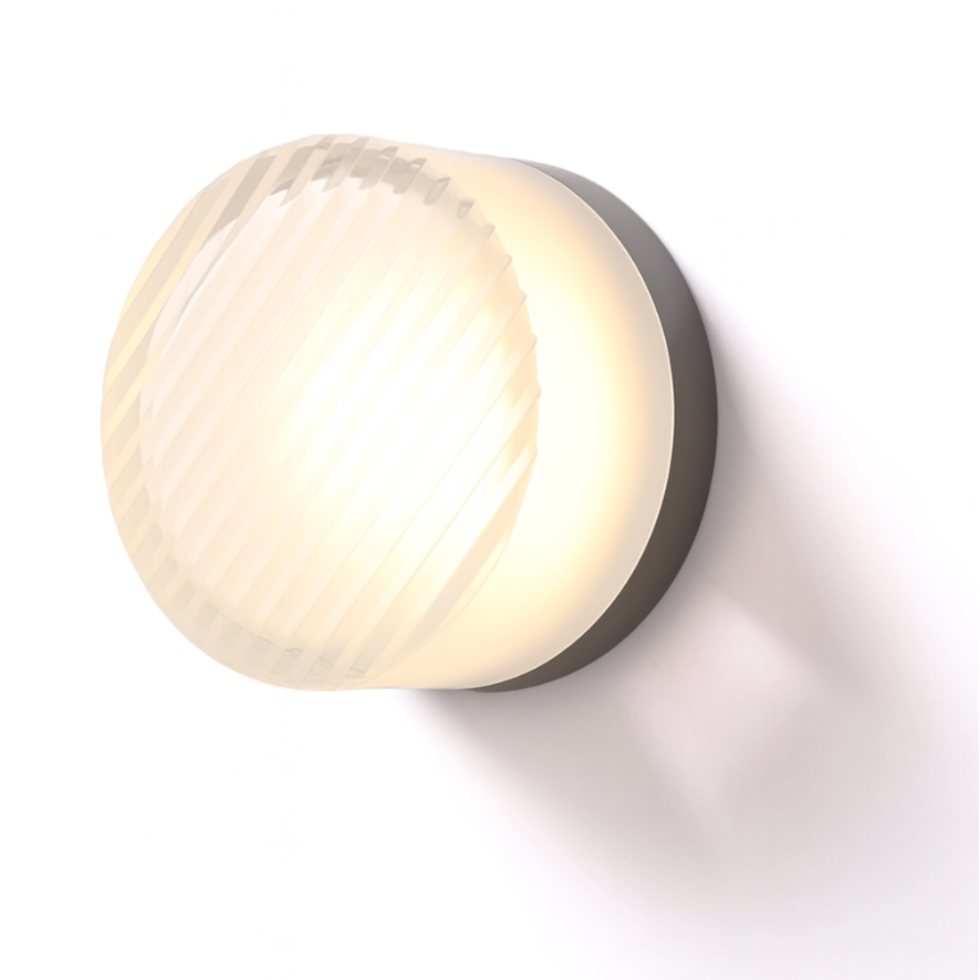 Round LED Wall Sconce with Thick Glass Diffuser Flush Mount Bedroom Light - Image 15