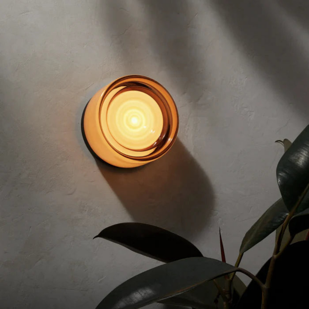 Round LED Wall Sconce with Thick Glass Diffuser Flush Mount Bedroom Light - Image 8