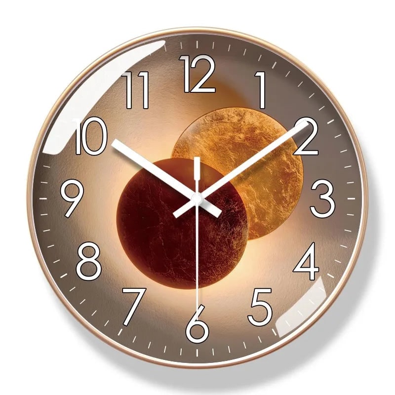 Round Wall Clock with Minimalist Design Silent Mechanism and Artistic Dial - Image 4