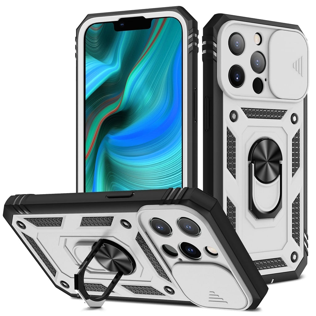 Rugged Phone Case with Shockproof Armor Sliding Camera Cover and Ring Kickstand - Image 6