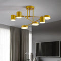 Semi Flush Ceiling Light Fixture with 6 Adjustable and Modern Geometric Design - Image 2