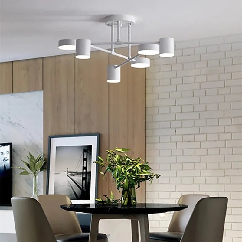 Semi Flush Ceiling Light Fixture with 6 Adjustable and Modern Geometric Design - Image 3