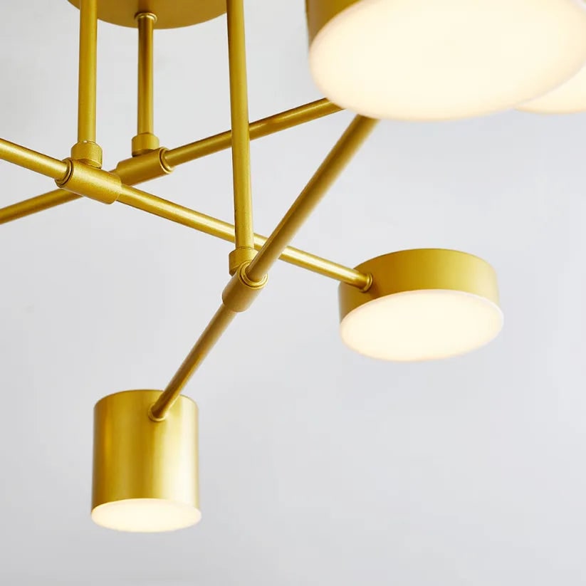 Semi Flush Ceiling Light Fixture with 6 Adjustable and Modern Geometric Design - Image 6
