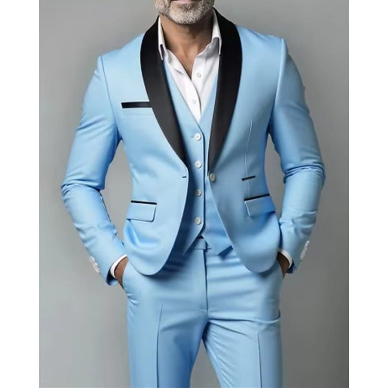 Men's Shawl Lapel Three Piece Suit