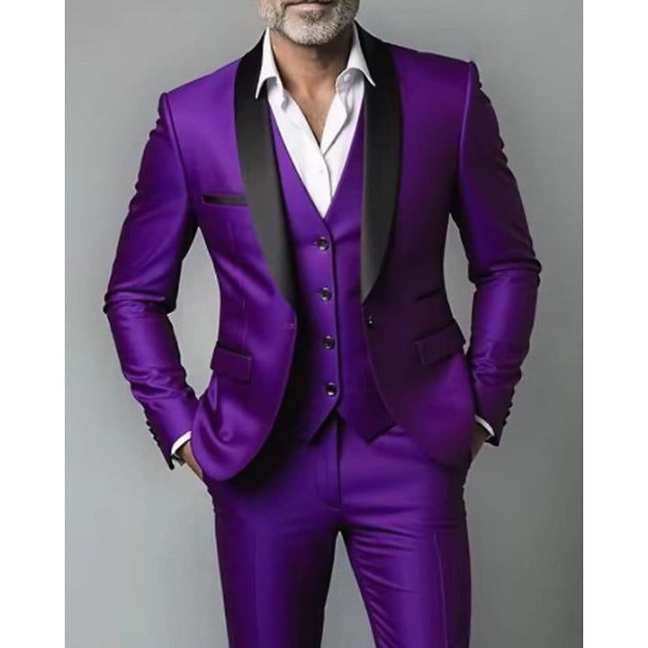 Men's Shawl Lapel Three Piece Suit