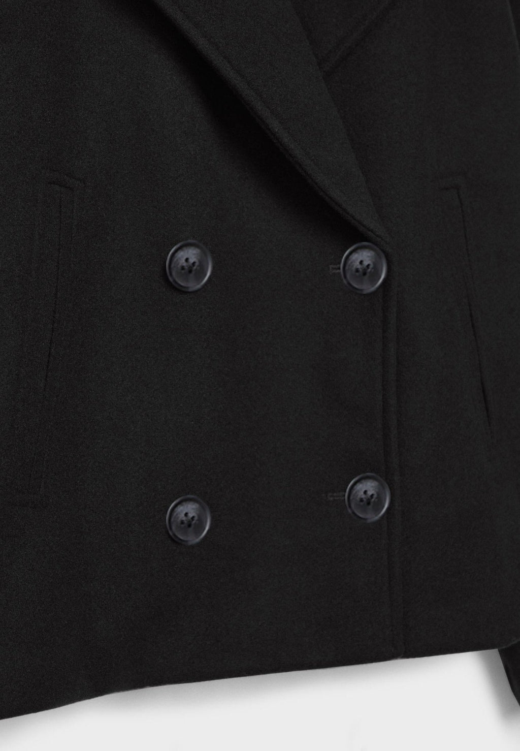 Manteau court croisé pour femme avec revers
