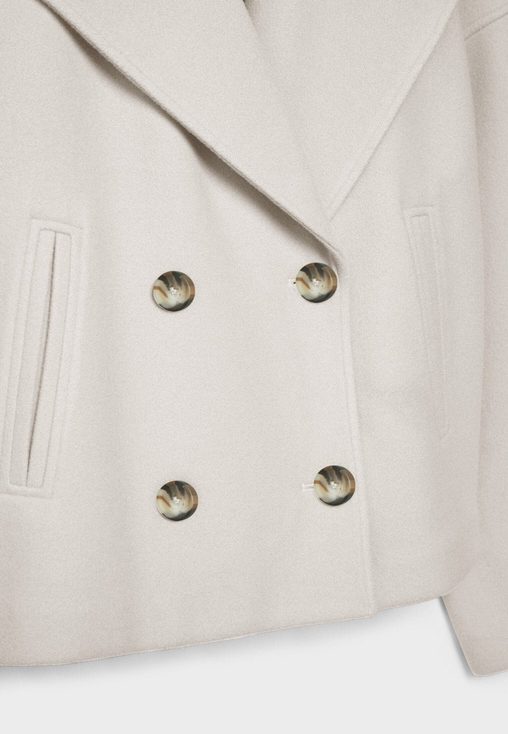 Manteau court croisé pour femme avec revers