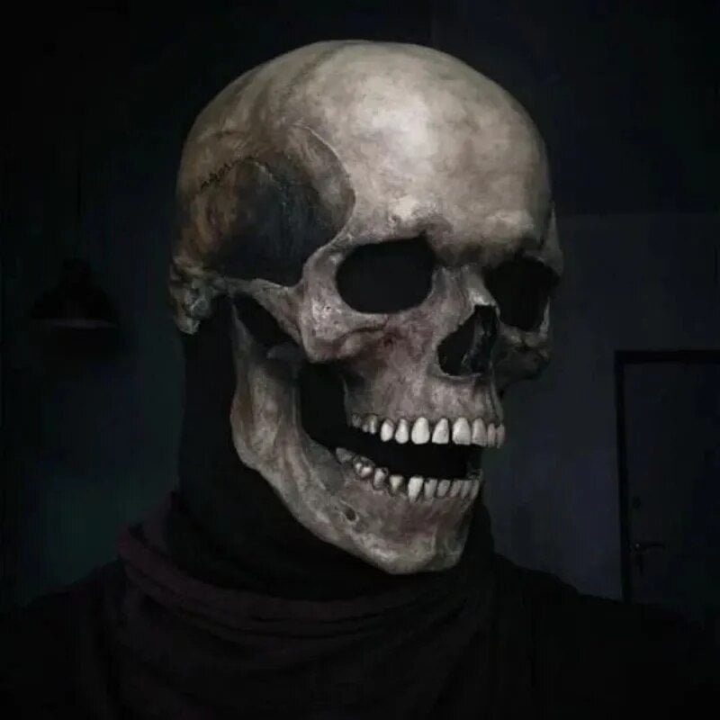 Skull Mask with Movable Jaw and Realistic Bone Details for Halloween Cosplay - Image 3
