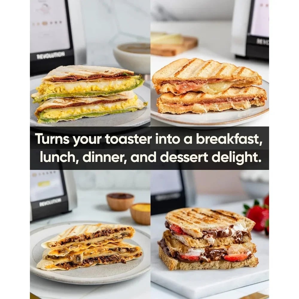 Smart Touchscreen Toaster with Panini Press Insert Two Slice Brushed Metal - Image 4