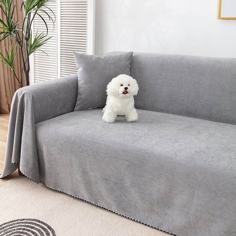 Sofa Couch Cover Throw with Water-Resistant Chenille and Pom-Pom Trim - Image 10