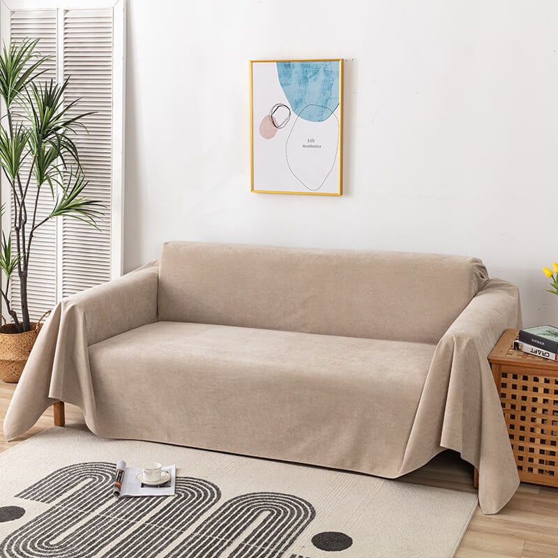 Sofa Couch Cover Throw with Water-Resistant Chenille and Pom-Pom Trim - Image 12