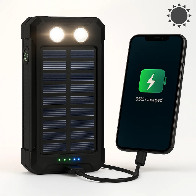 Solar Portable Charger Power Bank with Dual USB 20000mah High Capacity and Flashlights - Image 12