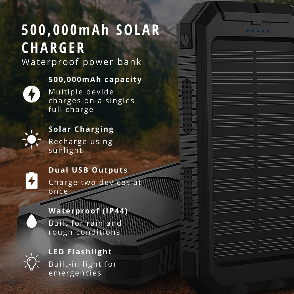 Solar Portable Charger Power Bank with Dual USB 20000mah High Capacity and Flashlights - Image 15