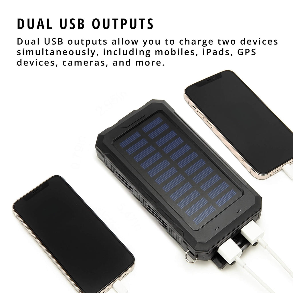 Solar Portable Charger Power Bank with Dual USB 20000mah High Capacity and Flashlights - Image 7