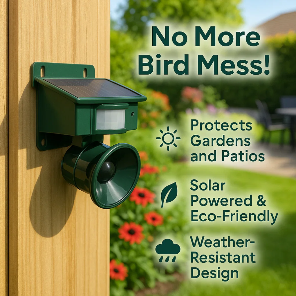 Solar Powered Motion Activated Ultrasonic Bird Deterrent with Adjustable Frequency - Image 3