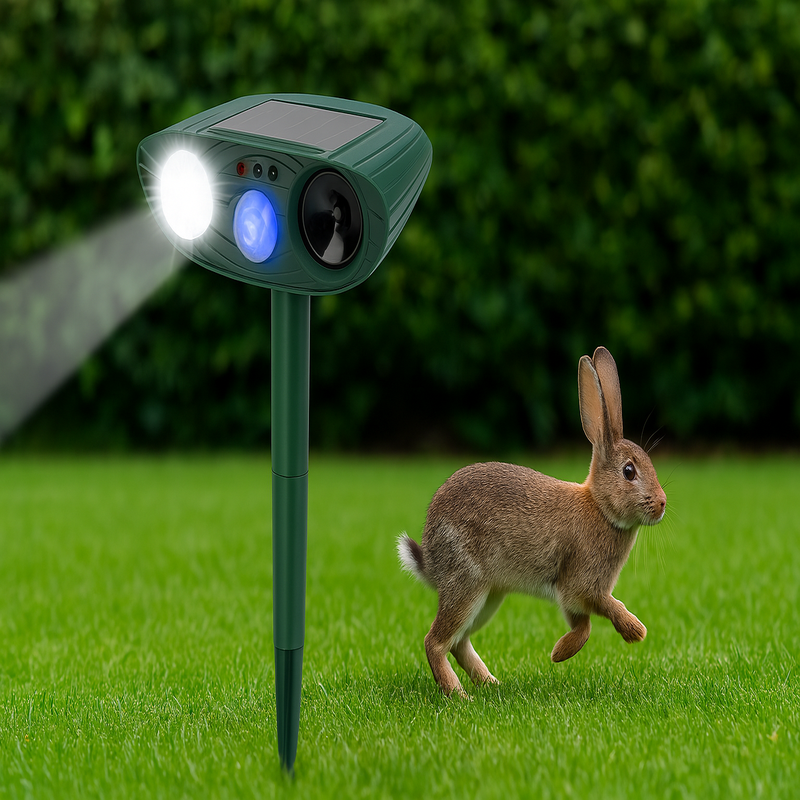 Solar Powered Ultrasonic Mouse Repellent with LED Flashing Light and Motion Sensor for Garden - Image 22