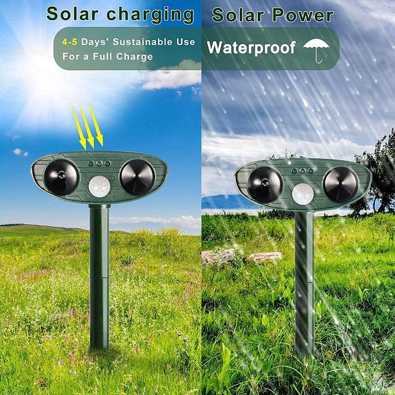 Solar Powered Ultrasonic Mouse Repellent with LED Flashing Light and Motion Sensor for Garden - Image 5