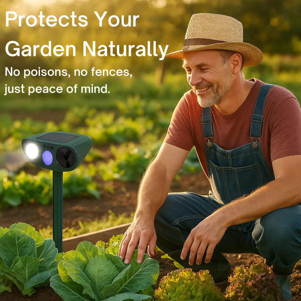 Solar Powered Ultrasonic Mouse Repellent with LED Flashing Light and Motion Sensor for Garden - Image 6