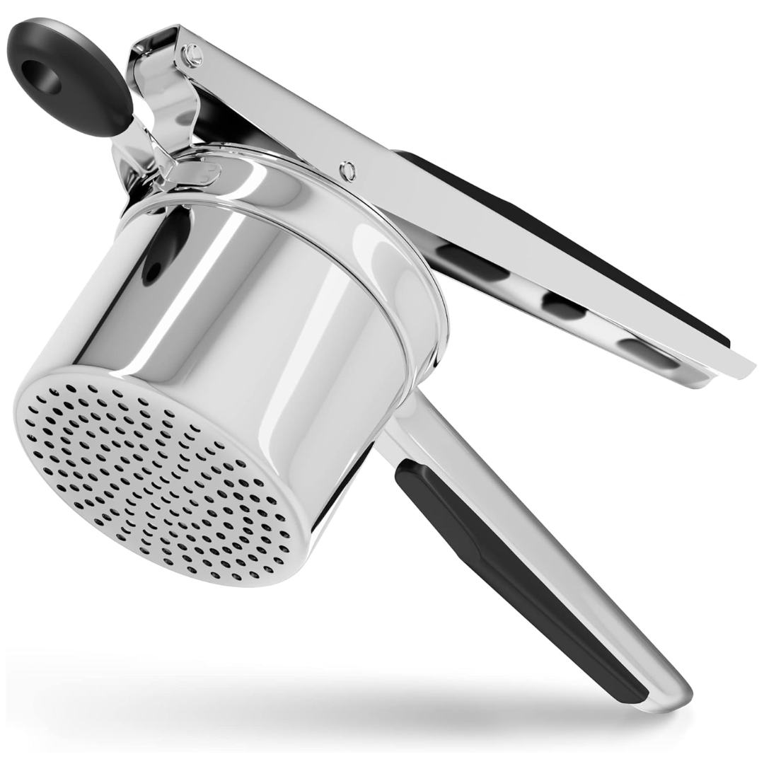 Stainless Steel Potato Ricer with Interchangeable Disks and Non-Slip Handles - Image 1