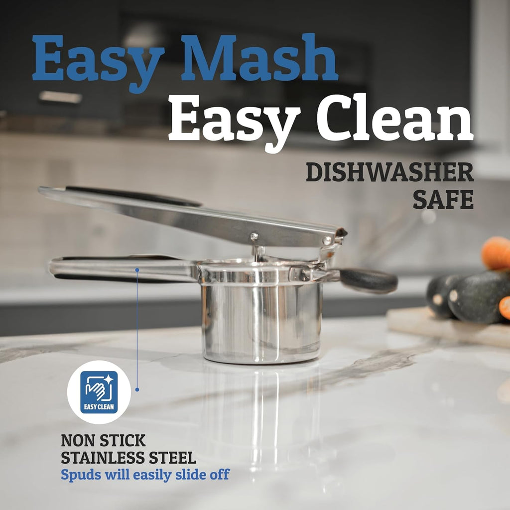 Stainless Steel Potato Ricer with Interchangeable Disks and Non-Slip Handles - Image 10