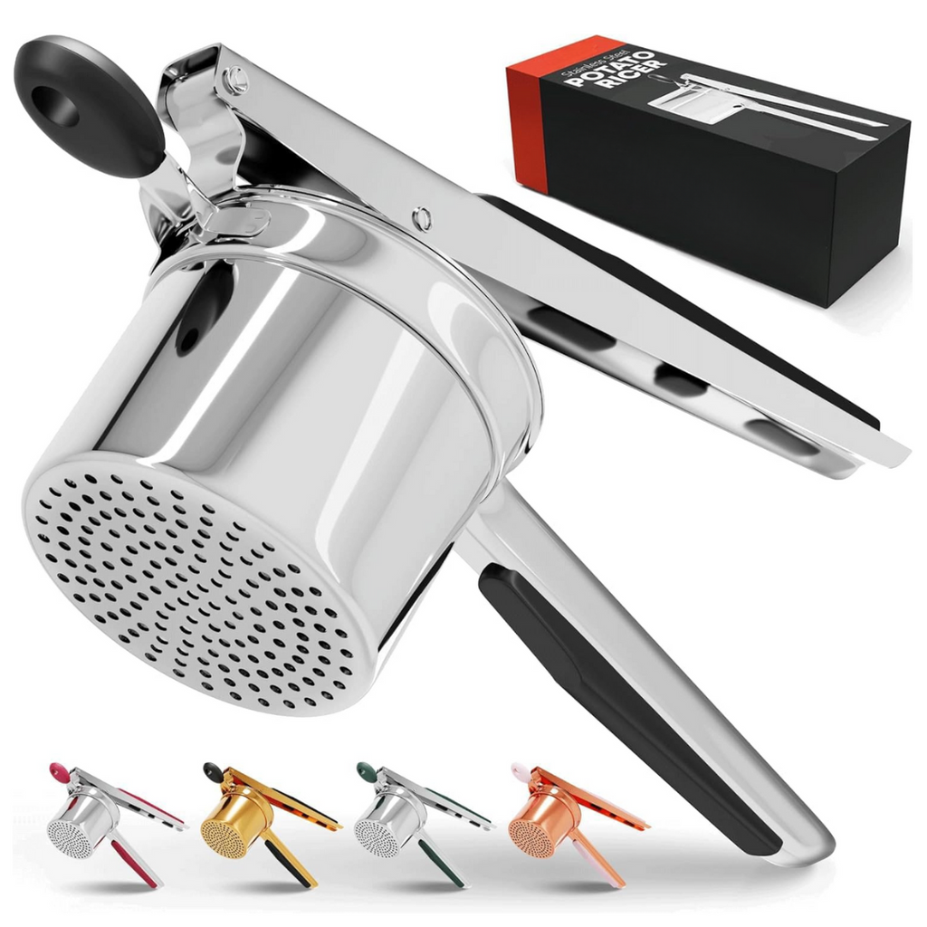 Stainless Steel Potato Ricer with Interchangeable Disks and Non-Slip Handles - Image 6
